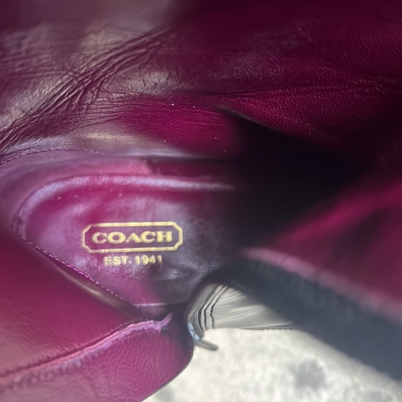 Coach FRESNA Patent Leather Knee-High Boot Black 7 riding croc embossed 7B - Picture 12 of 16